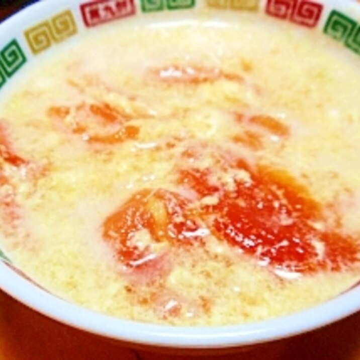 トマト１個で簡単中華スープ☆